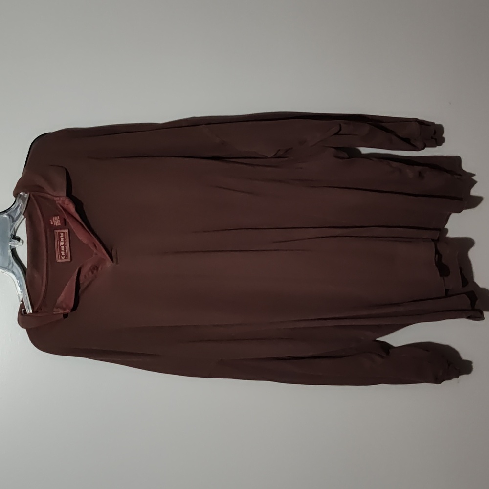 Cotton works brown long sleeve shirt 6Xlt